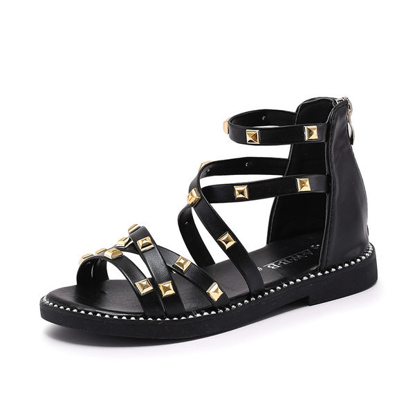 Sandale pentru copii cu ochiuri si fermoar