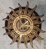 Ceas de perete din vinil cu inscriptii