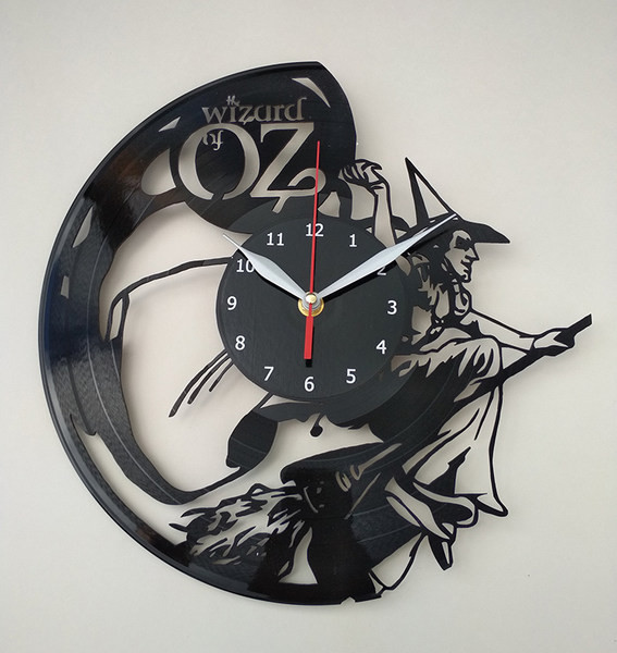 Ceas modern de perete din vinil cu inscripția Wizard Oz