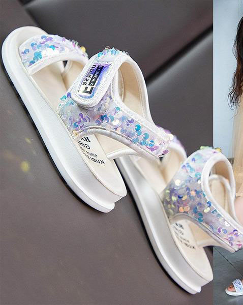 Sandale strălucitoare pentru copii cu paiete și autocolante