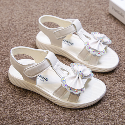 Sandale casual pentru copii cu talpă plată și panglică