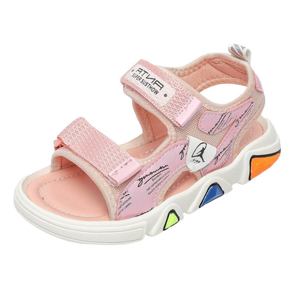 Sandale pentru copii cu autocolante și inscripție