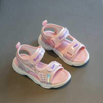 Sandale textile pentru fete cu velcro