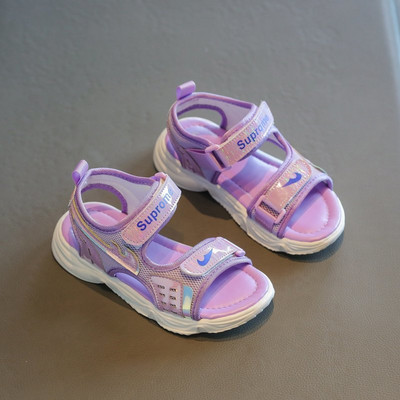 Sandale textile pentru fete cu velcro