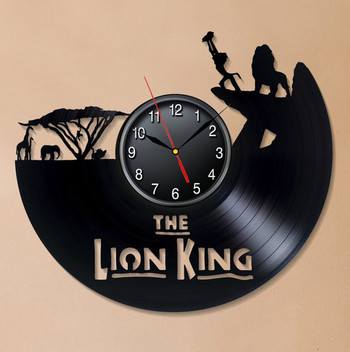 Стилен винилов стенен часовник с надпис The Lion King