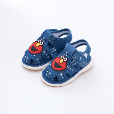 Sandale textile pentru bebelusi cu element 3D