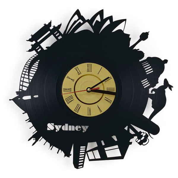 Ceas de perete de vinil actualizat cu inscripția Sydney