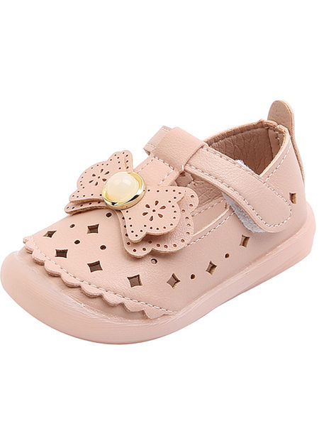 Pantofi pentru bebelusi din piele ecologica cu perle si velcro