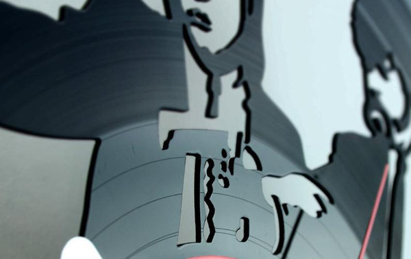 Ceas de perete rotund din vinil