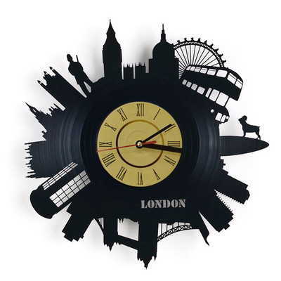 Винилов модерен декоративен часовник с надпис London