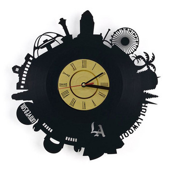 Винилов стенен модерен часовник с надпис LA