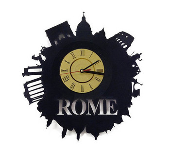 Декоративен модерен часовник от винил с надпис Rome