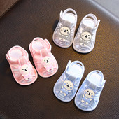 Sandale de vară pentru bebeluși cu ursuleț de pluș pentru fete și băieți