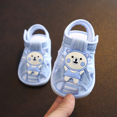 Sandale de vară pentru bebeluși cu ursuleț de pluș pentru fete și băieți