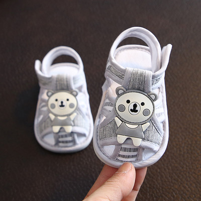 Sandale de vară pentru bebeluși cu ursuleț de pluș pentru fete și băieți