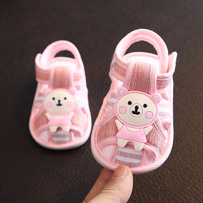 Sandale de vară pentru bebeluși cu ursuleț de pluș pentru fete și băieți