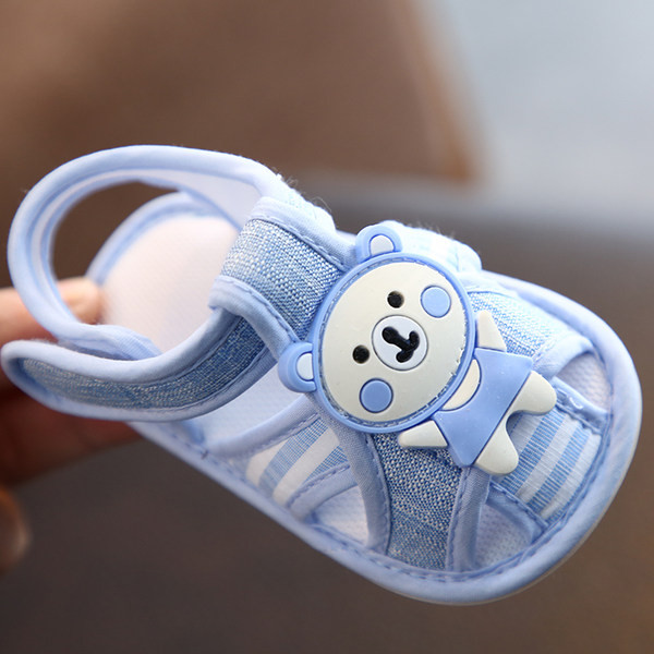 Sandale de vară pentru bebeluși cu ursuleț de pluș pentru fete și băieți