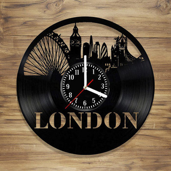 Стенен винилов часовник в кръгла форма с надпис London