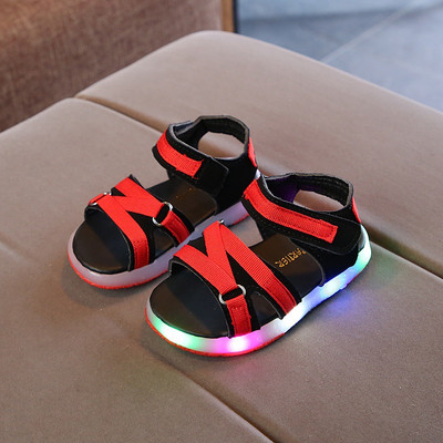 Sandale pentru bebeluși cu autocolante și inscripție pentru fete și băieți