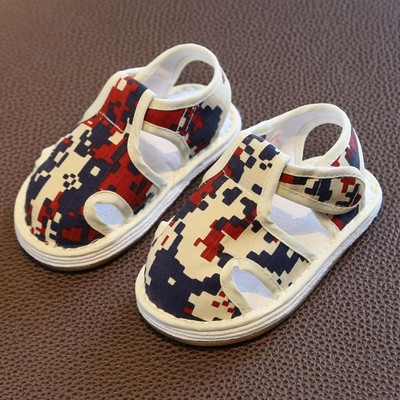 Sandale din stofa bebelusi cu autocolante pentru fete si baieti