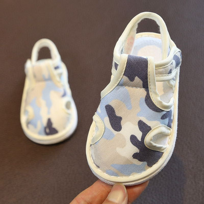 Sandale din stofa bebelusi cu autocolante pentru fete si baieti