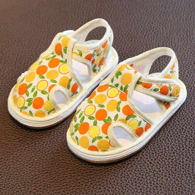 Sandale din stofa bebelusi cu autocolante pentru fete si baieti