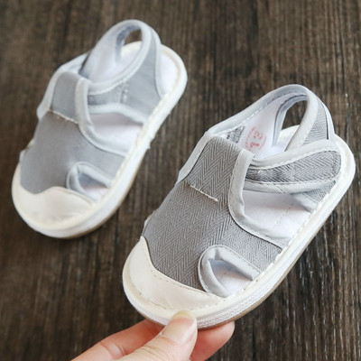 Sandale din stofa bebelusi cu autocolante pentru fete si baieti