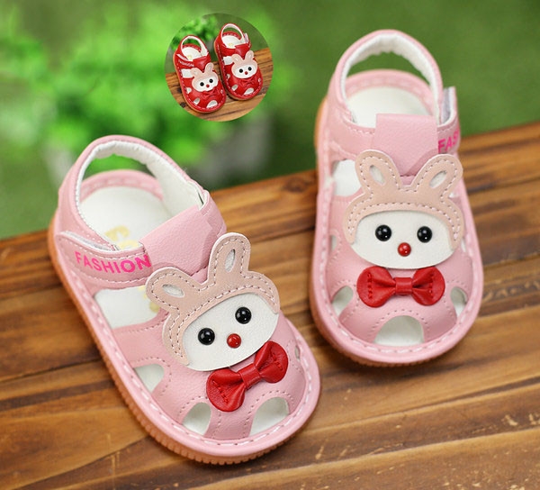 Sandale pentru bebeluși cu velcro și elemente 3D