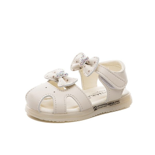 Sandale luminoase bebelusi pentru fete cu panglici