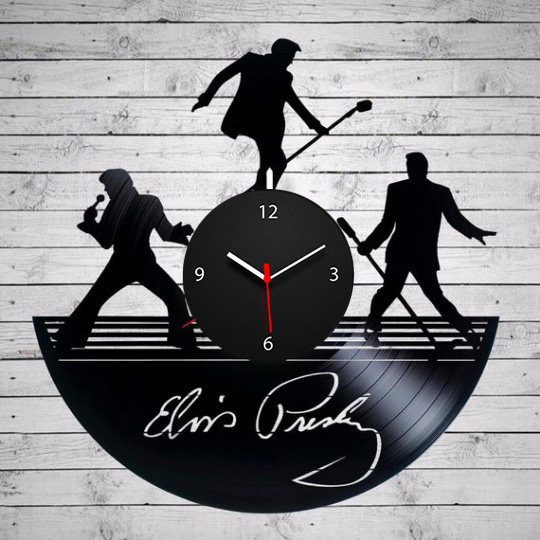 Ceas modern modern din vinil cu o inscripție