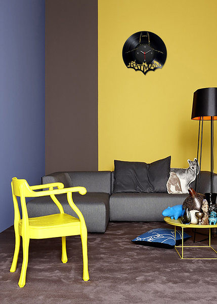 Ceas decorativ din vinil rotund cu inscripția Batman