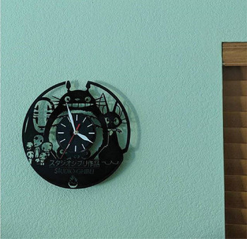 Часовник за стена от винил с котки и надпис Studio Ghibli