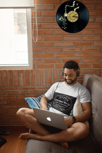 Ceas de perete rotund din vinil elegant