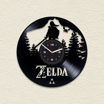 Модерен винилов стенен часовник с надпис Zelda