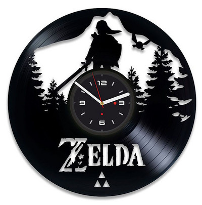 Modernus vinilo sieninis laikrodis su užrašu Zelda