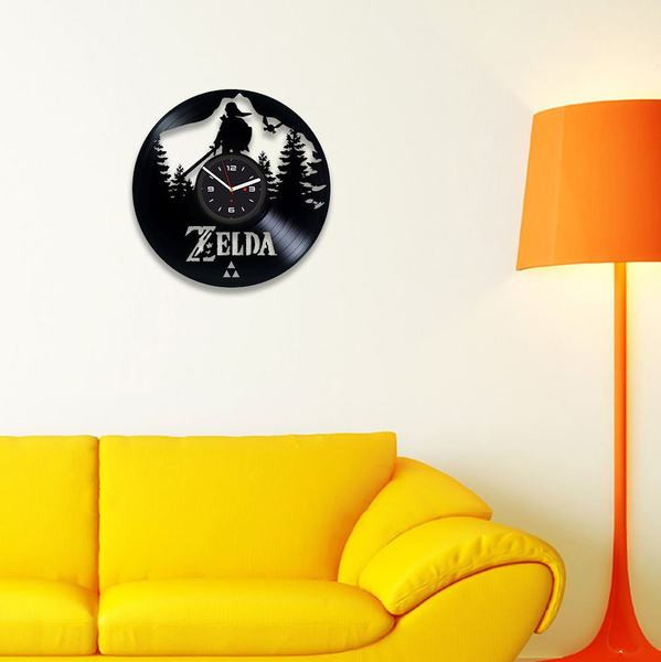 Ceas modern de perete din vinil cu inscripția Zelda