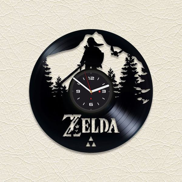 Ceas modern de perete din vinil cu inscripția Zelda
