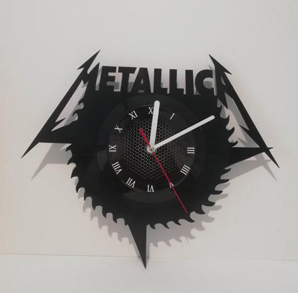 Ceas de perete din vinil cu semnătura Metalica