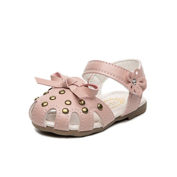 Sandale bebelusi cu carouri metalice si panglica pentru fete