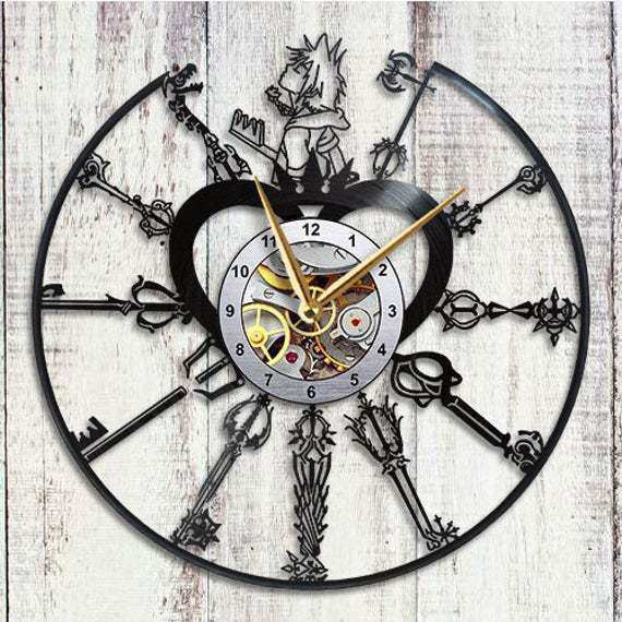 Ceas de perete din vinil de ultimă oră, în formă rotundă