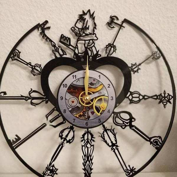 Ceas de perete din vinil de ultimă oră, în formă rotundă