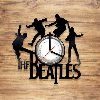 Декоративен стилен часовник с надпис The Beatles