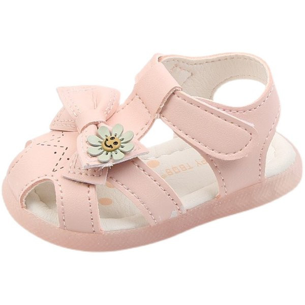 Sandale luminoase bebelusi cu panglica pentru fete