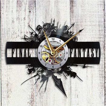 Модерен часовник от винил с надпис Final Fantasy