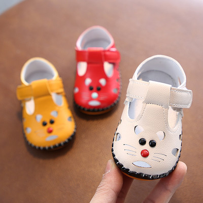 Бебешки сандали от еко кожа с 3D декорация - унисекс модел