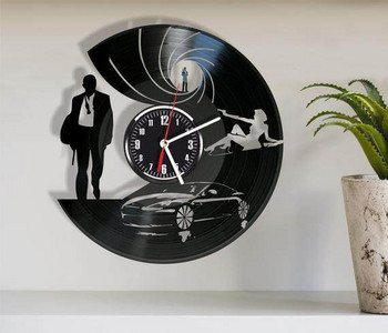 Стилен часовник в кръгла форма за стена от винил
