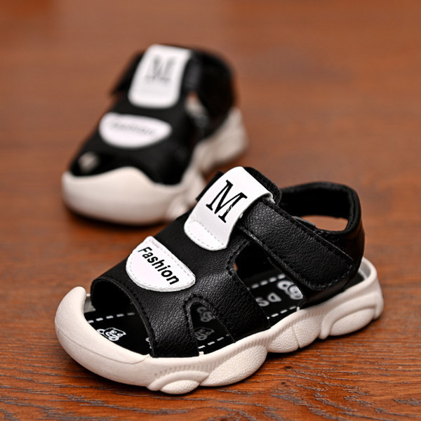 Sandale unisex pentru bebeluși cu inscripție și talpă moale