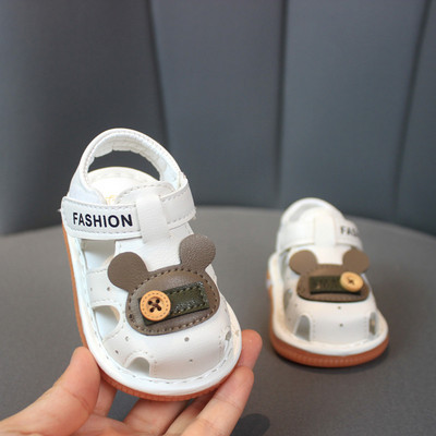 Sandale pentru bebeluși cu talpă moale și inscripție