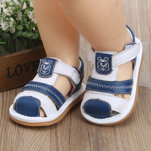 Sandale pentru bebelusi din piele ecologica cu petice si talpa moale