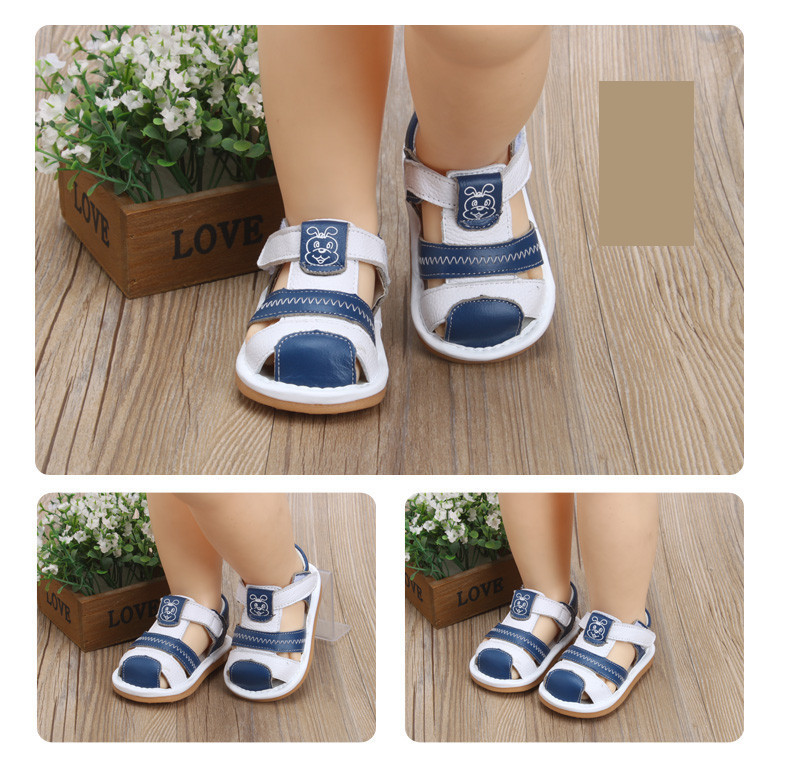 Sandale pentru bebelusi din piele ecologica cu petice si talpa moale